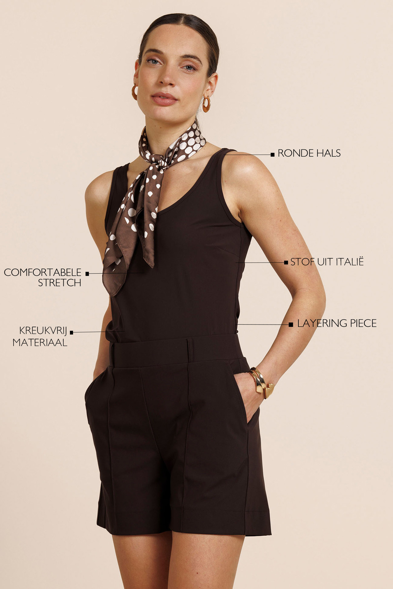 Studio Anneloes Novi Top in espresso, dames top
